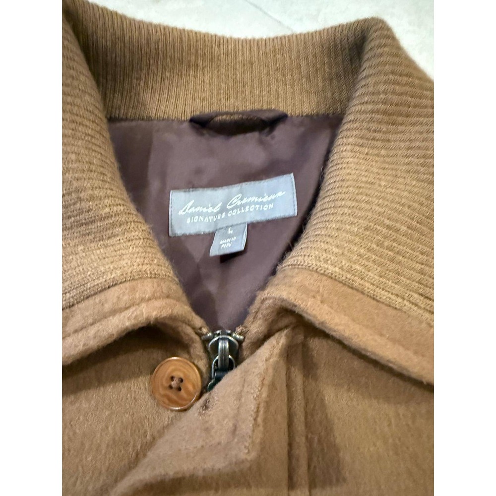 Daniel Cremieux Signature Collection Alpaca Wool Bomber Jacket Tan Camel Large L - Picture 3 of 8